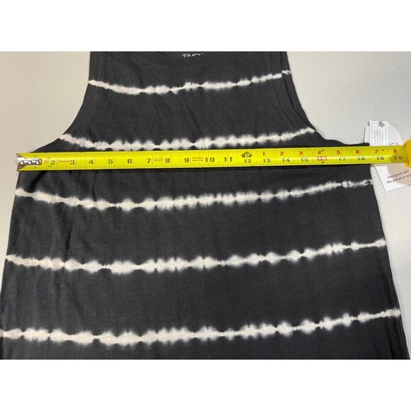 Time and Tru Womens Size M Tie-Dye Sleeveless Tank Top Black & White 100% Cotton - Picture 3 of 10